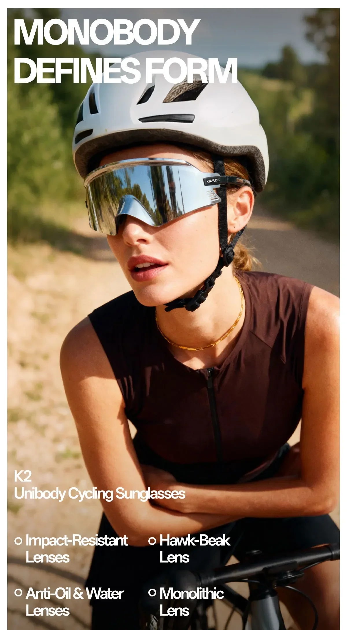 KAPVOE Eagle Beak Integrierte Fahrradbrille Rennbrille Fahrradsonnenbrille MTB Rennrad Outdoor-Sport Fahrradbrille für Männer und Frauen – Detail 1