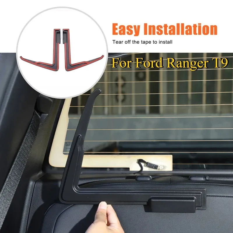For Ford Ranger T9 2023-2025 ABS Black Car Rear Rear Window Heating Wire Protection Cover Car Accessories