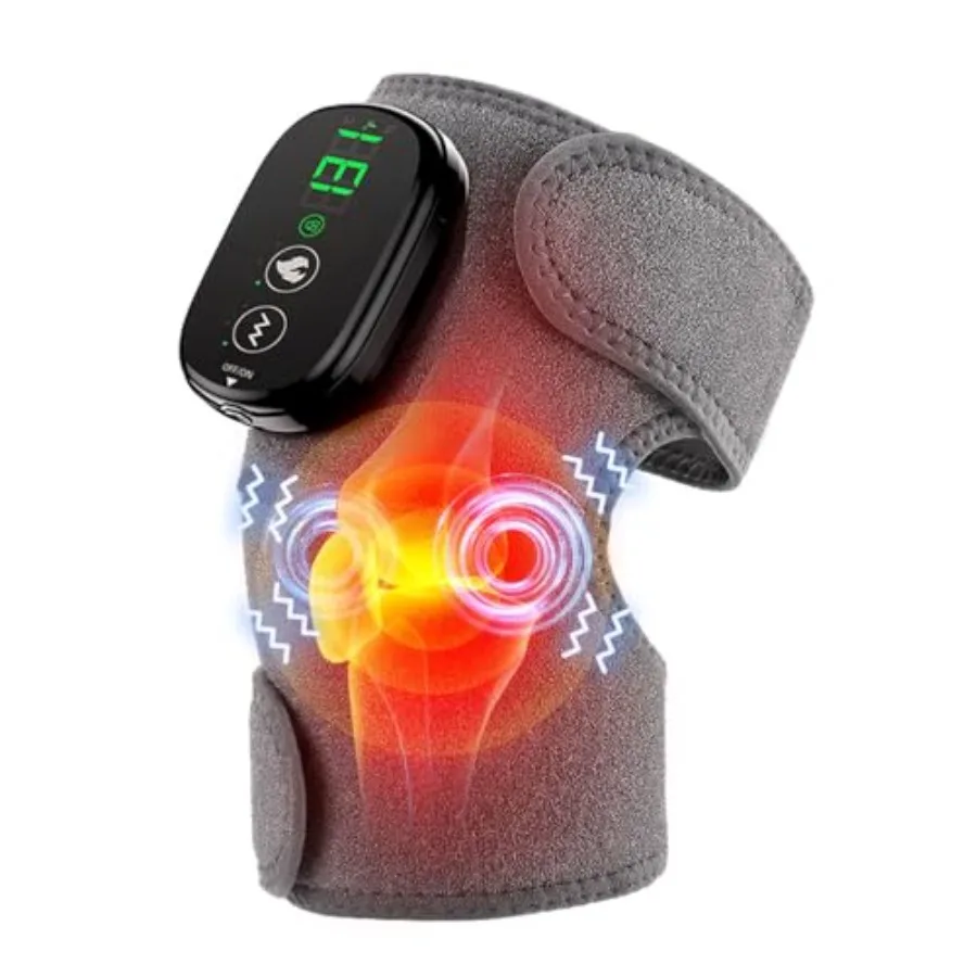 

Cordless Portable 3-in-1 Foot Massager with Heat for Knee Shoulder Elbow Heated Vibration Massage Device Touchscreen Control 21