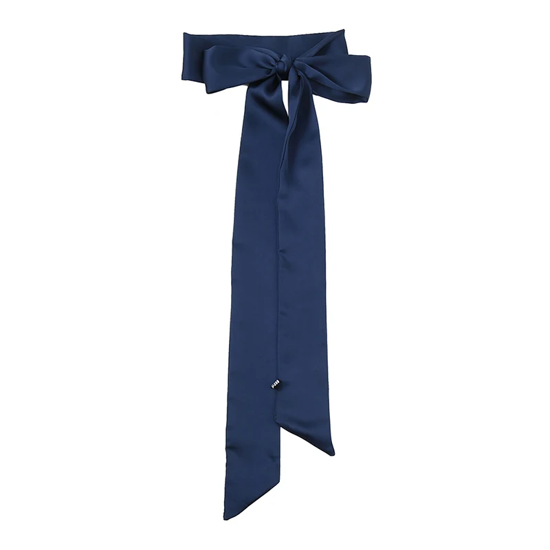 200cm New Brand Long Women Scarf Fashion Female Belt Skinny Head Scarves For Ladies Silk Scarf Tie Bag Solid Collor Ribbons 2024