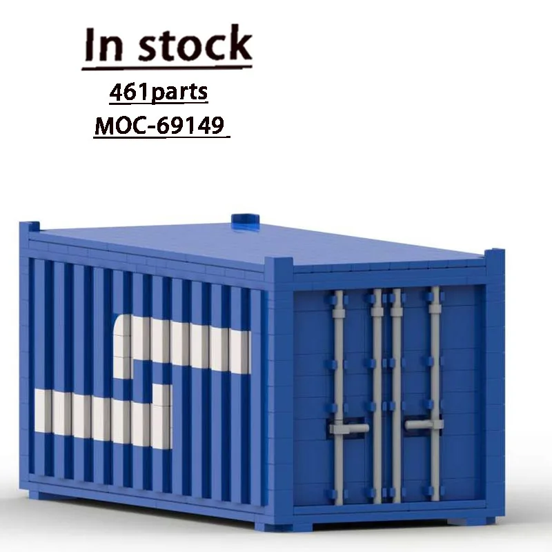 

MOC-69149 New Overseas Blue Container 20-Inch Building Block Model 461 Parts Boys Children's Birthday Christmas Toy Gift
