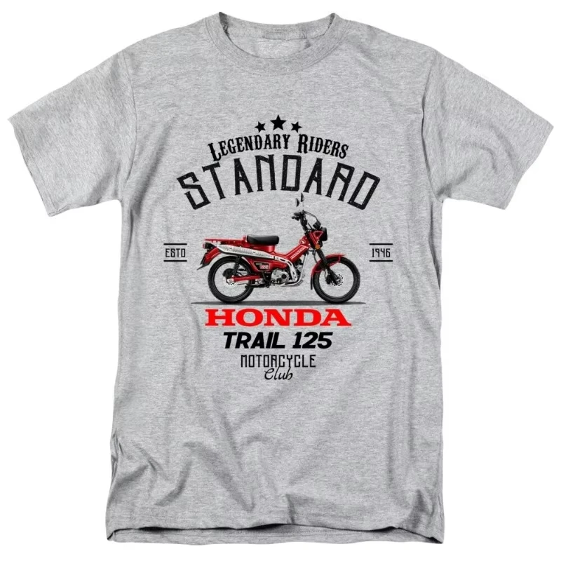 

Honda Men's and Women's T-Shirt Summer New Trail 125 Racing Motorcycle Riding Off-Road Lovers Short Sleeve Vintage Top