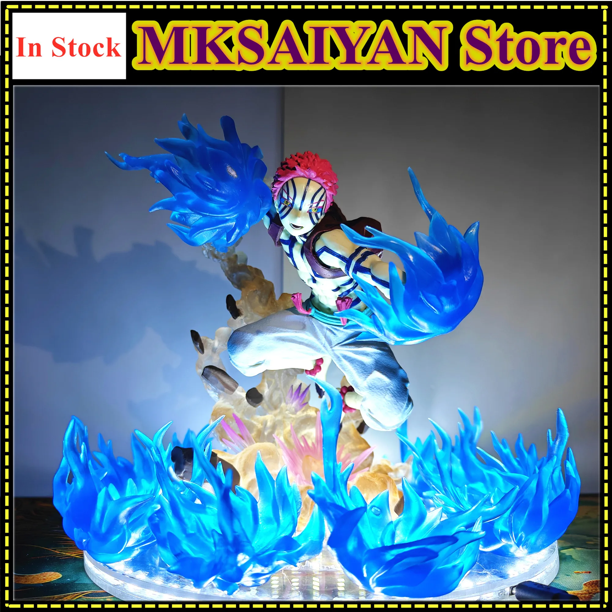 Anime Dämon Slayer NULL Akaza Hakuji DIY Lampe Wirkung Action Figur Spielzeug Kimetsu keine Yaiba Unendlichkeit Schloss PVC Modell Sammlung