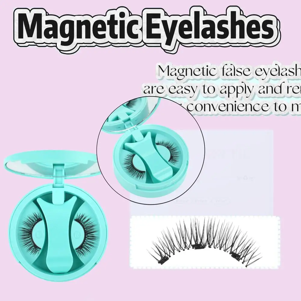 Magnetische Wimpern, kleberfrei, natürlich, langlebig, flauschig, wiederverwendbar, magnetisches Wimpern-Set, tragbare Make-up-Werkzeuge