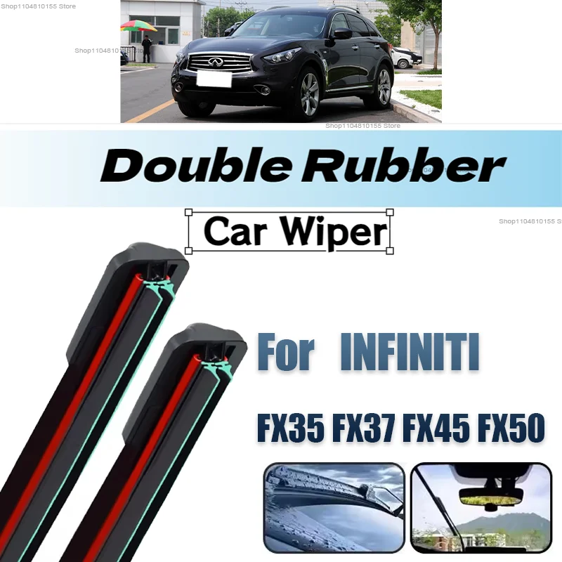 

Double Rubber Car Wipers for INFINITI FX35 FX37 FX45 FX50 Front Blade Brushes Cutter Automobiles Accessorie Windscreen Wiper