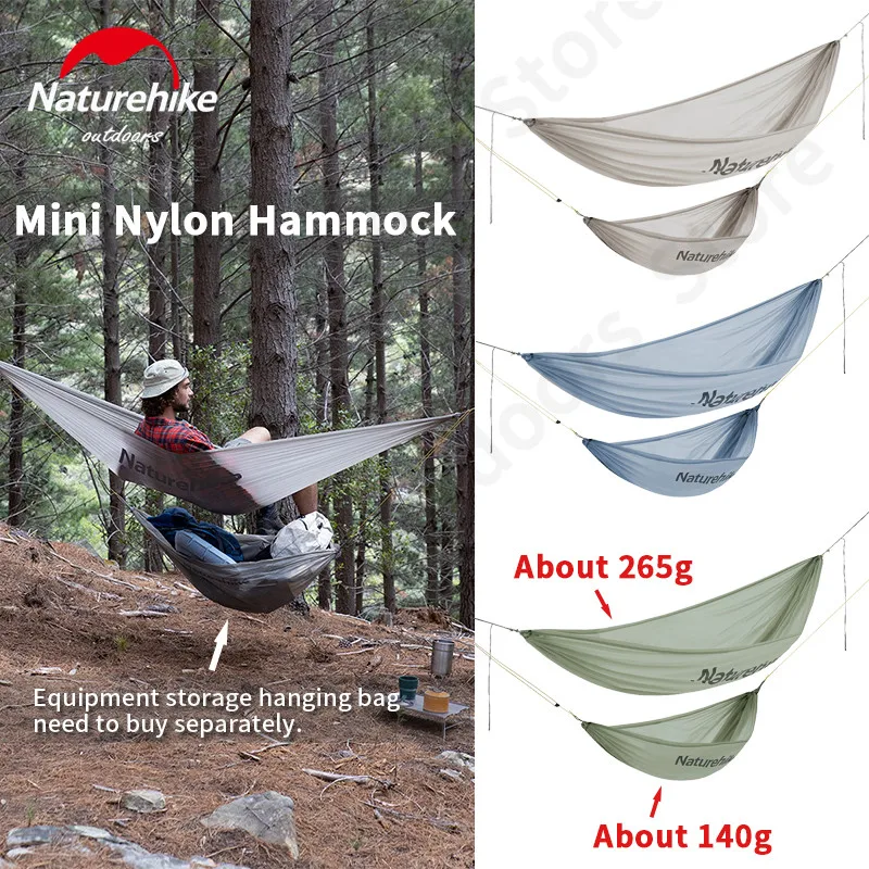 Naturehike Mini Hammocks 1 Person Sleeping Hammock Bearing 150kg / Hanging Storage Organizer Outdoor Camping Ultralight Portable