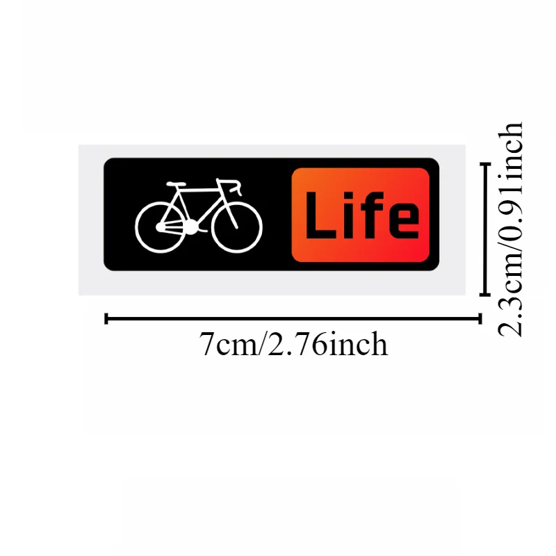 1PC Bicycle Life PET Vinyl Stickers Decals Mixed‑Color Waterproof for Outdoor Bike Enthusiast Decor Accessories