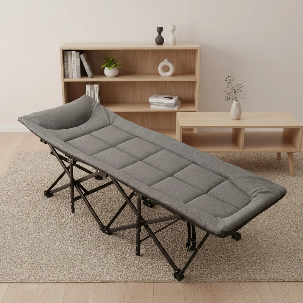 Customizable Portable Modern Foldable Metal Camping Folding Bed-Lightweight Recliner for Outdoor/Indoor Use Office & Travel