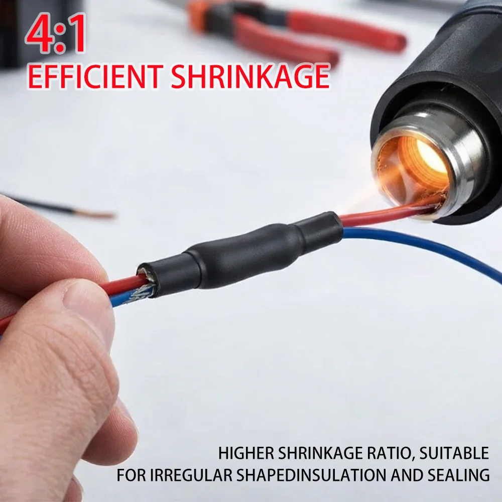 

100 Meters/ 10M 4:1 Heat Shrink Tube with Glue Polyolefin Shrinking Assorted Heat Shrink Tube Wire Cable Sleeving Tubing
