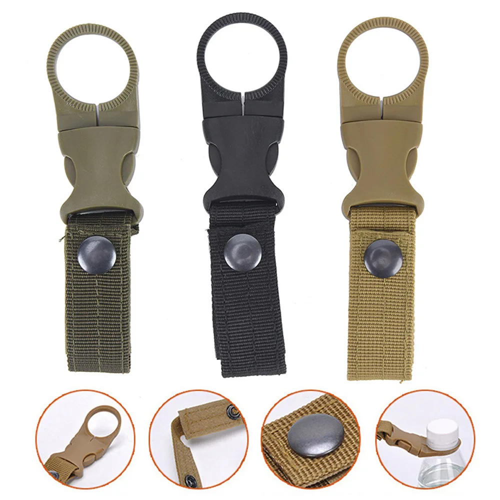 1pcs Keychain Webbing Backpack Buckle Carabiners Attached Water Bottle Hanger Holder Buckle Outdoor Camping Keychain Accessories