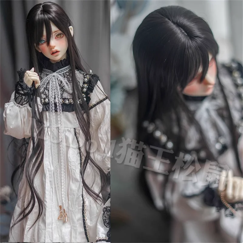 

BJD Doll Wigs Long Hair For 1/3 1/4 MSD MDD YOSD Hair Accessories Doll Black Wig(No Doll)