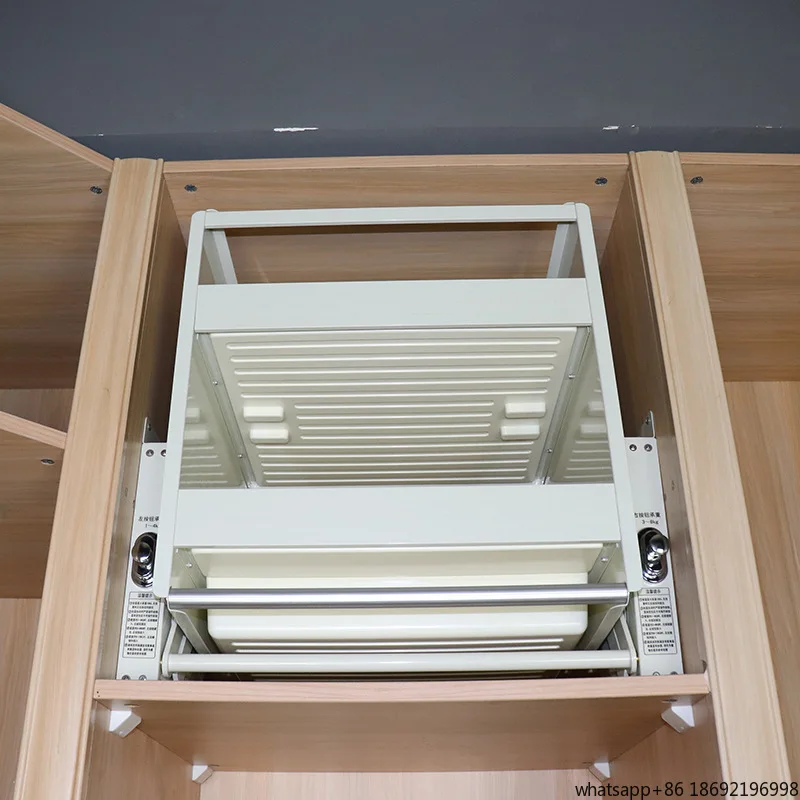 High-depth cabinet storage, cabinet double-layer damping lift basket lift, hanging cabinet wardrobe drop-down rack rack