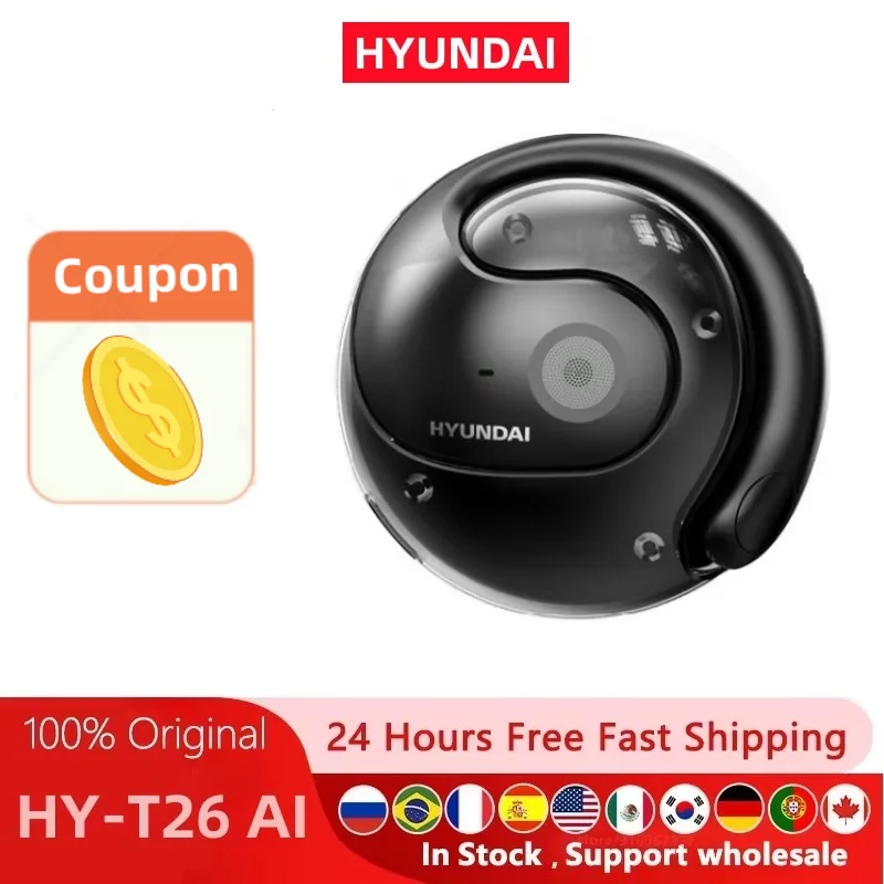 

HYUNDAI HY-T26 PRO AI Real Time Translator Earbuds 98% Accuracy Wireless BT Translation Earphones for Travel Business Learning