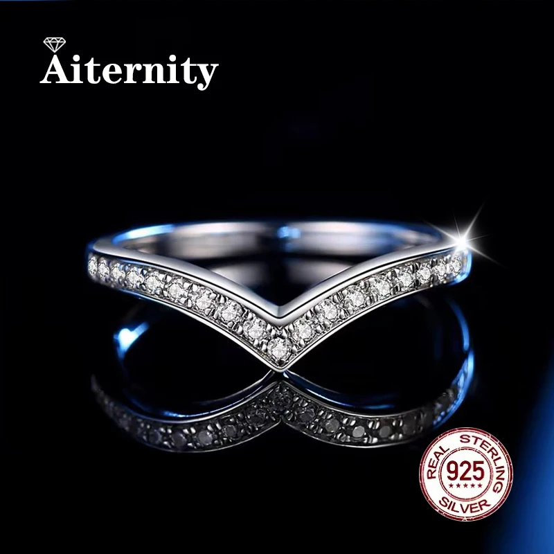 100% Pass Diamond Tester Pen Moissanite Anillo de cola única para mujer Banda de diamantes de boda a juego para mujer Anillo de plata de ley 925