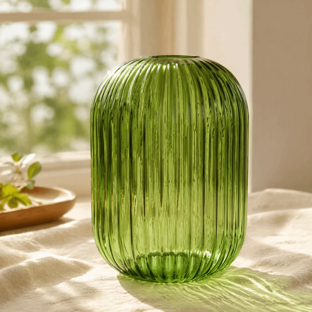 Decorative Cover Striped Glass Lamp Shade Vertical Striped Hand Blown Glass Pendant Light