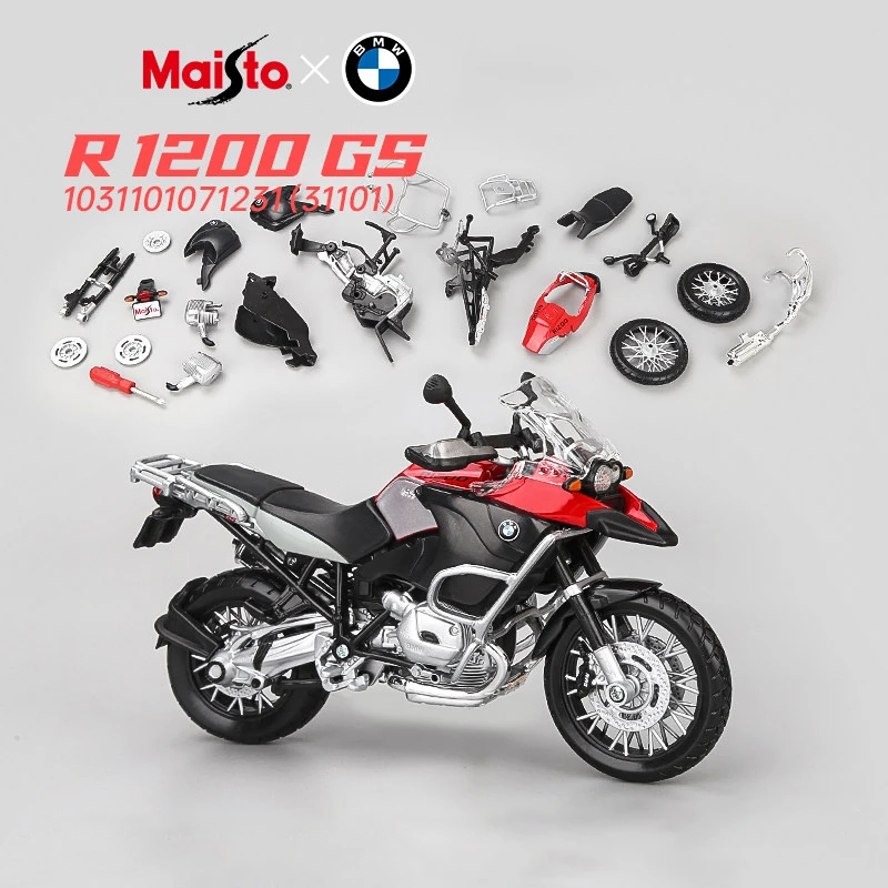 Maisto 1/12 BMW R1200GS Assembled Version Alloy Motorcycle Model Shock Absorbers Collection Toy Car Kid Gift