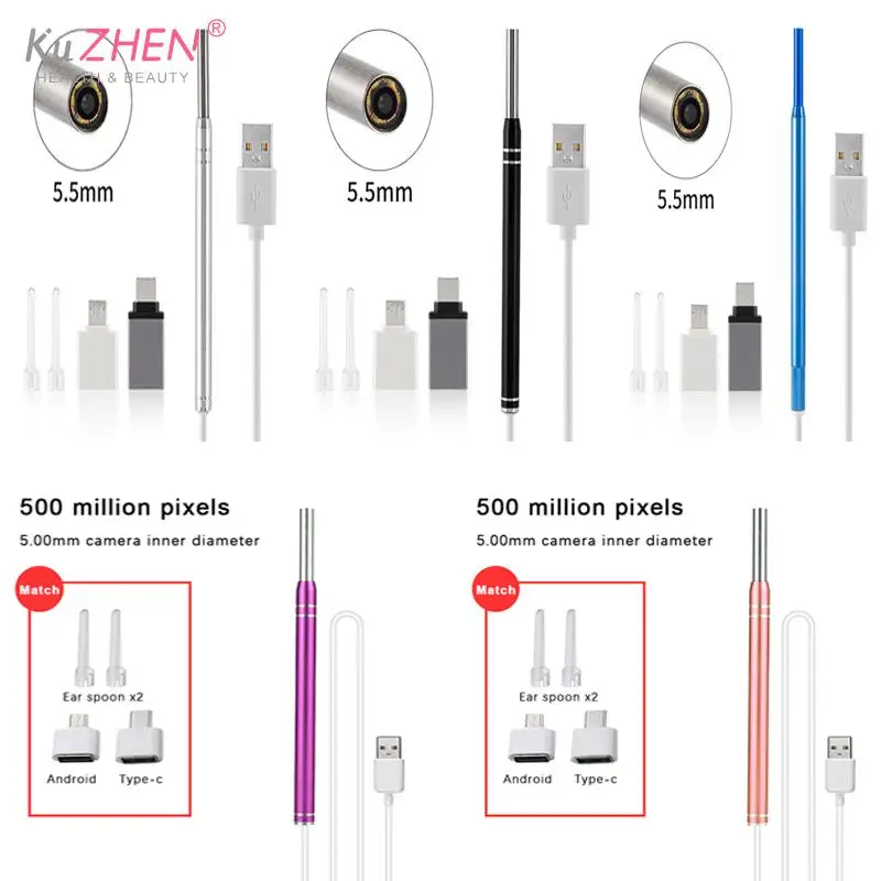 1Set Visual Ear Endoscope Earpick Endoscope Spoon Ear Cleaner Camera Otoscope Ear Wax Remover Earwax Removal Tool Ear Care Tool