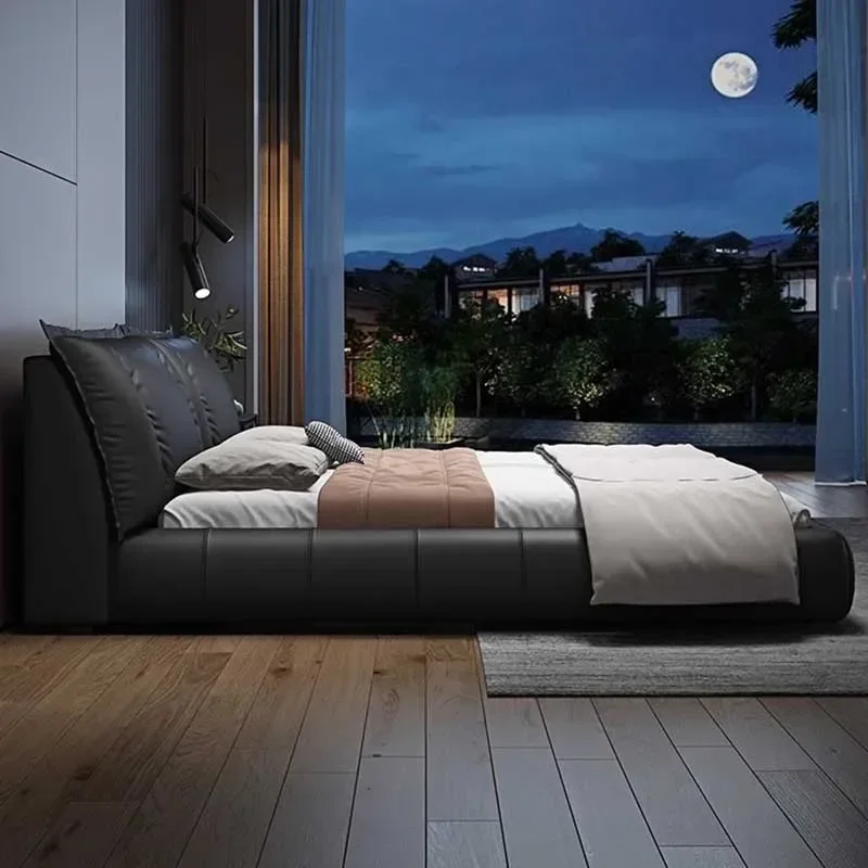 

Bed Waterproof Leather Multifunctional Twin Bed Frame Platform Sleeping Furniture