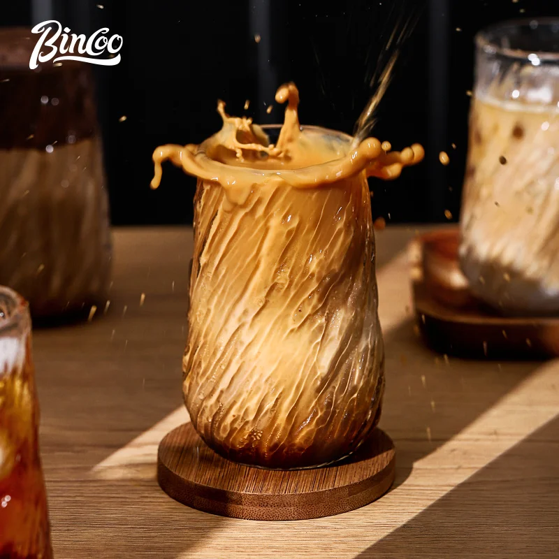 فنجان قهوة Bincoo الراقية الرائعة الرجعية الأمريكية القذرة الزجاج الشاي بعد الظهر كوب إسبرسو لاتيه