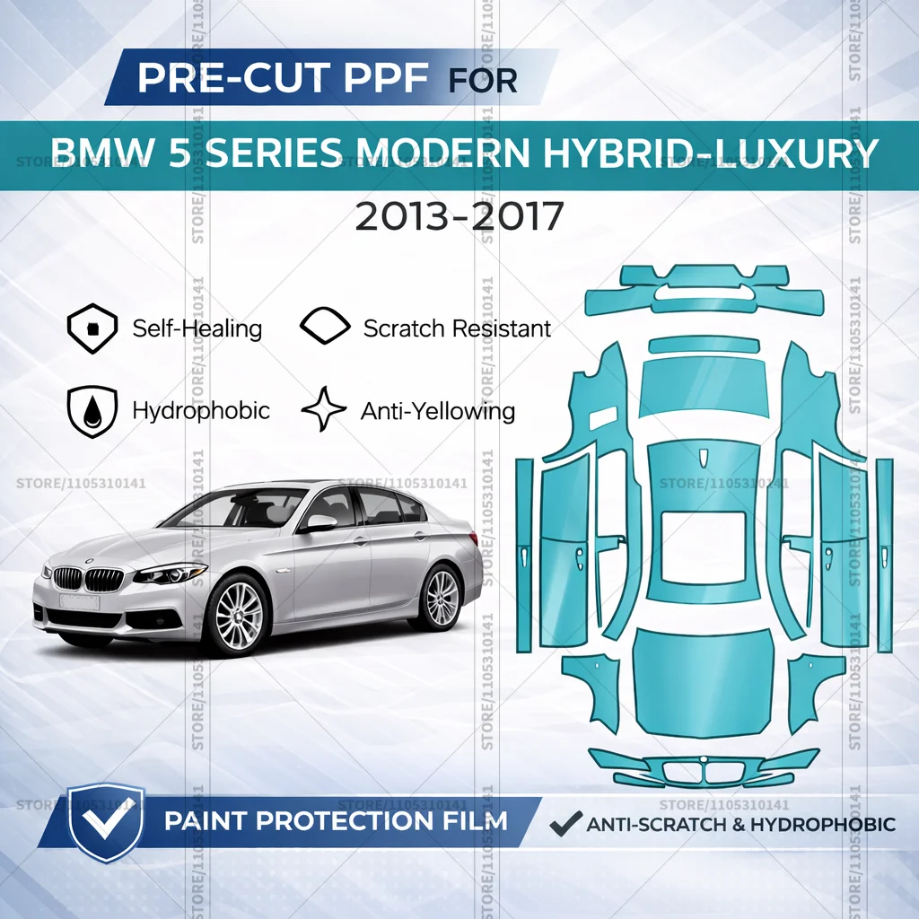 

Pre-Cut Paint Protection Film PPF Transparent Front Bumper Clear Bra Car Film For BMW 5 Series Modern Hybrid-Luxury 2013-2017