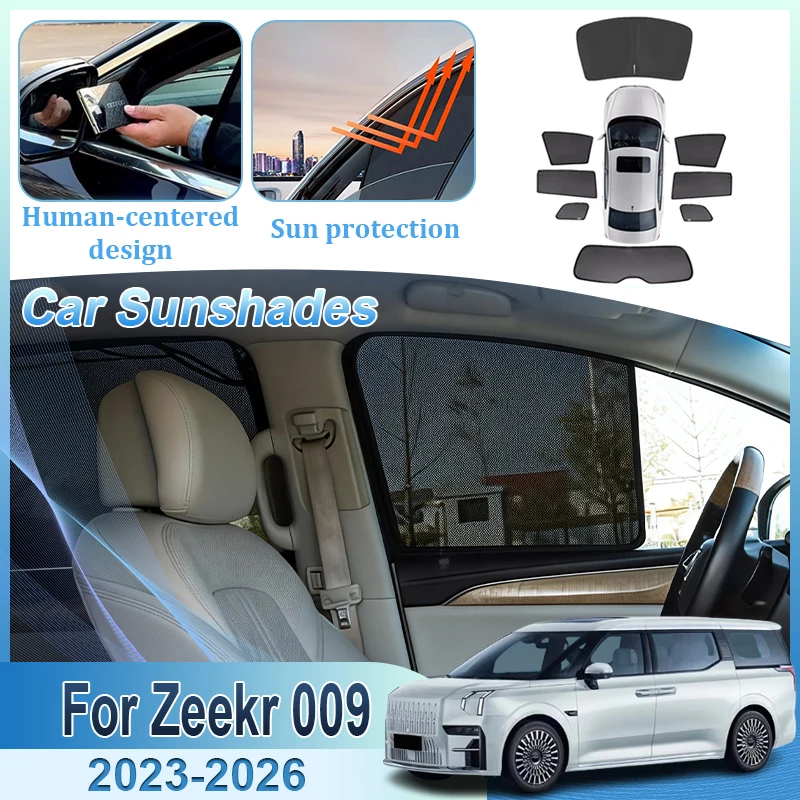

Car Mesh Sunshade For Zeekr 009 2023 2024 2025 2026 Window Anti-UV Sun Protect Shield Visor Cover Privacy Curtains Accessories