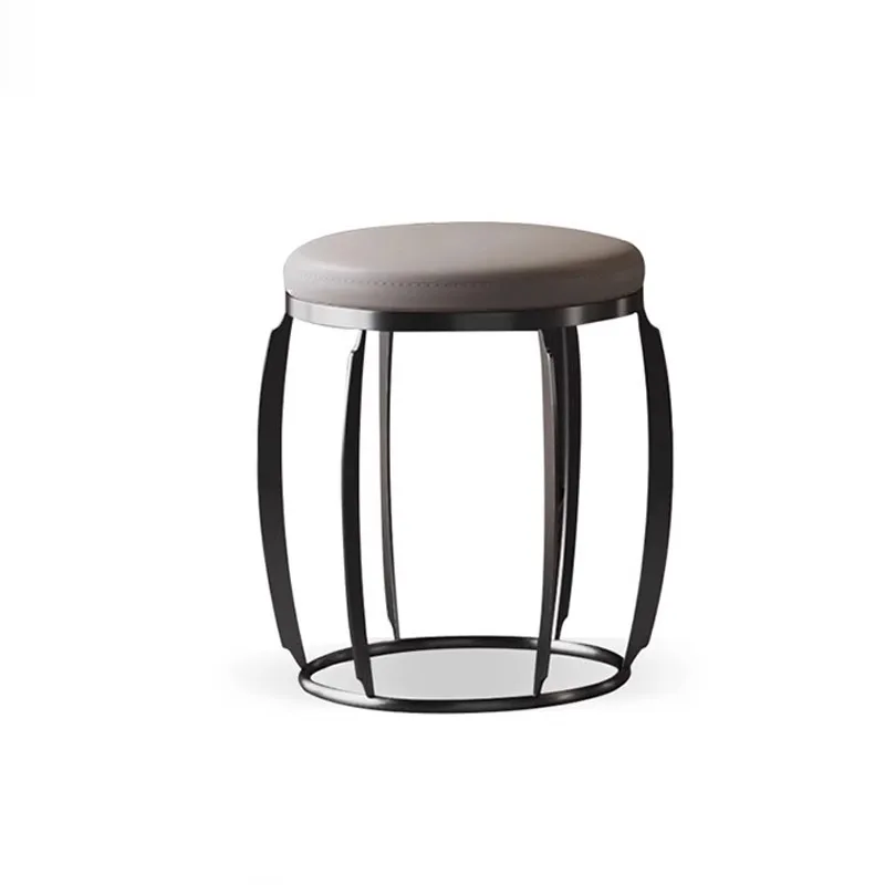 Light Luxury Small Stool Creative Tea Table Guest Round Stool Home Living Room Stainless Steel Stool Modern Minimalist Designer
