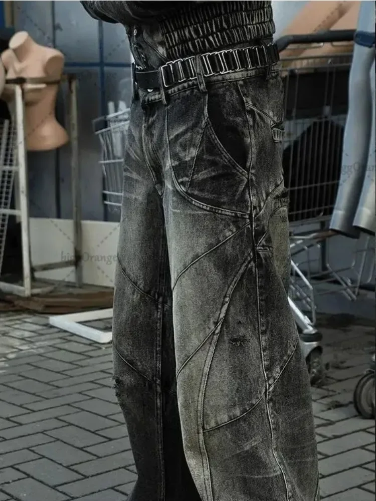 Deeptown Y2k Gothic Baggyกางเกงยีนส์VINTAGE OVERSIZE Goth Harajuku Streetwear DENIMกางเกงสไตล์ญี่ปุ่นเกาหลีแฟชั่นกางเกง