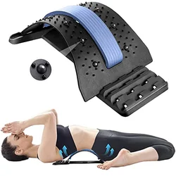 4 Level Adjustable Back Massager Stretcher Waist Neck Stretch Lumbar Support Relaxation Spine Pain Relief Fitness Equipment