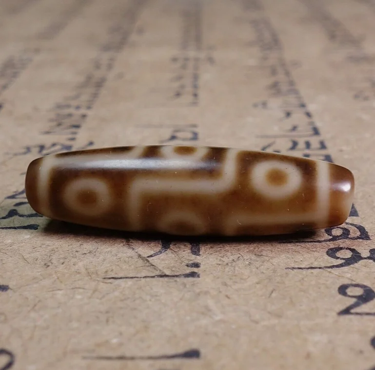 Very Nice Ancient Tibetan DZI Beads Old Agate 9 Eye Totem Amulet Pendant #5398