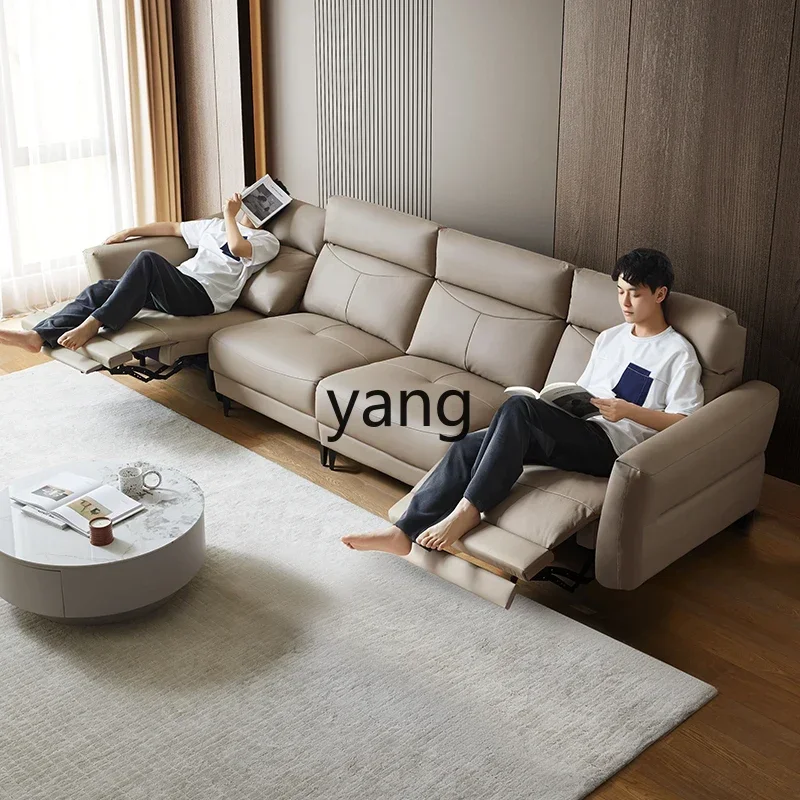 CX leather sofa living room modern simple first layer cowhide electric function home leather sofa
