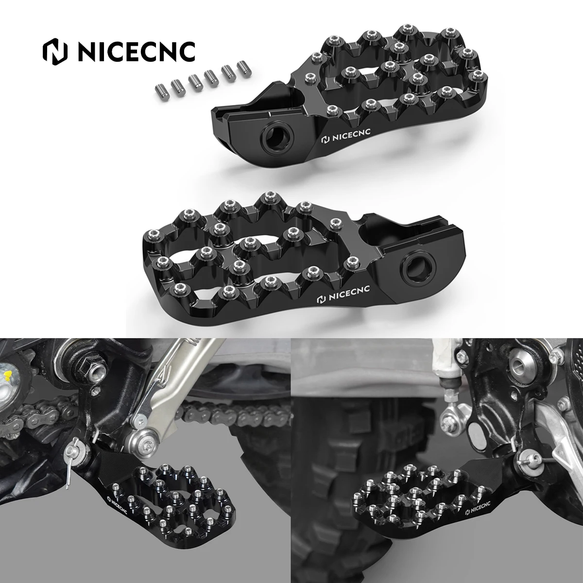 

NICECNC For KTM EXC 300 EXC250 EXCF 350 For Husqvarna TE 300 FE 350 FE 450 2017-2023 For GasGas EC 300 Offset Extender Foot Pegs