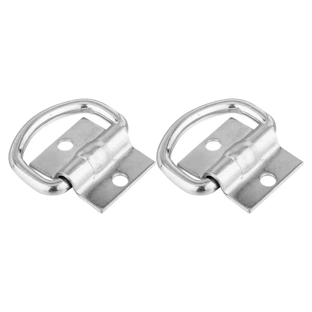 2Pcs D Ring Set Heavy Duty Zinc Plated Steel Truck Bed Anchors Car Trunk Lashing Rings Cargo Securement Trailer Tie Downs