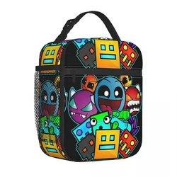 Geometry Cube Gaming Dash Old School Insulated Lunch Bags Thermal Bag Lunch Container Lunch Box Tote Food Storage Bags Picnic