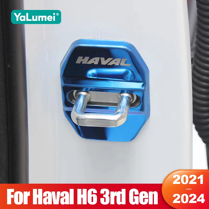 

For Haval H6 3rd Gen 2021 2022 2023 2024 GT PHEV Car Door Lock Buckle Trim Cover Protective Rust Sticker Accessories