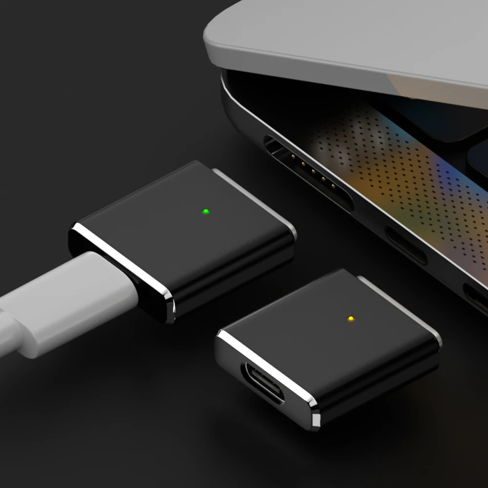 

100W Type-C Female To Magnetic 3 Adapter with LED Indicator PD3.1 Fast Charging Converter 5A 20V for MacBook Pro/Air 2021-2023