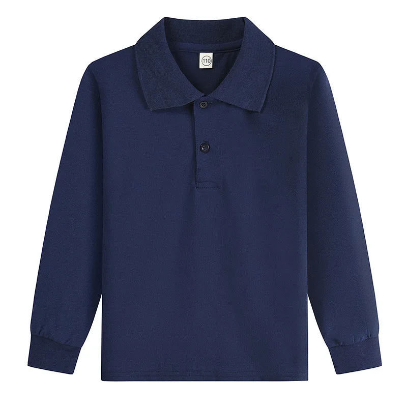Top Grade 2026 New Fashion Brand Luxury Polo Shirt Children Boy Casual Plain Korean Solid Color Long Sleeve Tops Kids Clothing
