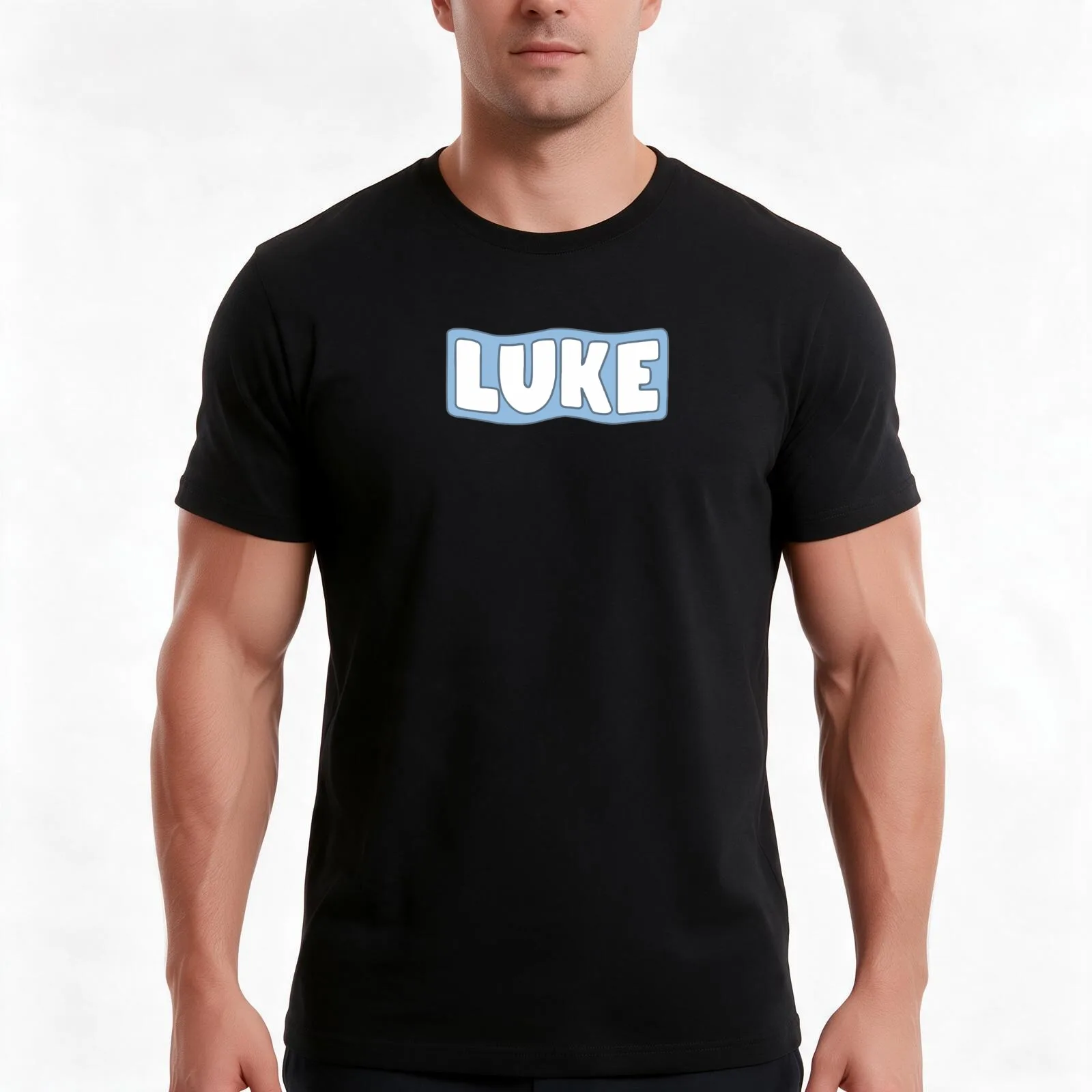 luke davidson T-Shirt, Summer Casual Cotton Tee, Oversized Streetwear Tops, Vintage Graphic Print, Loose Fit Short Sleeve