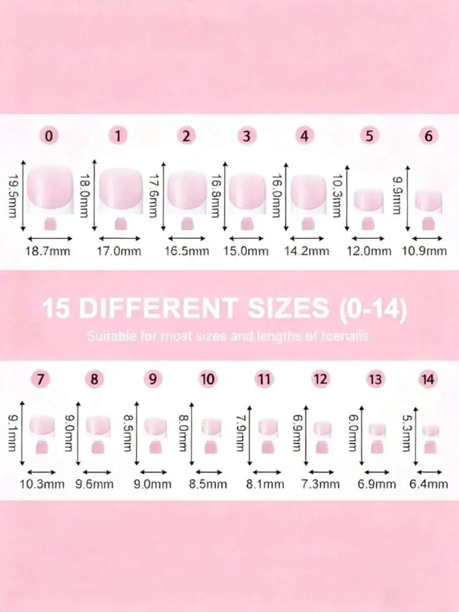144pcs/Box Pink Toe Nail Press Ons Square French Tips Toe Press On Nails Pre-Designed Soft Gel Thick False Toenail Extension Acr view 3