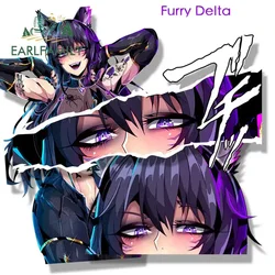 EARLFAMILY-Gyaru Delta Fanart Etiqueta Do Carro, Esboço Do Anime, Waifu Decalque, Peeker Dos Desenhos Animados, Menina Graffiti Adesivos, JDM