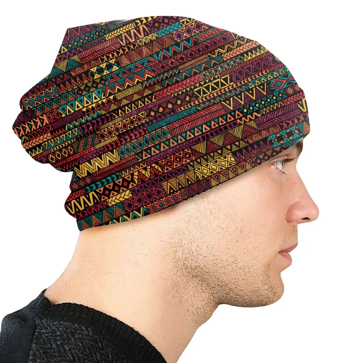 Ethnic Style Skullies Beanies Hat Summer Unisex Outdoor Cap Warm Multifunction Bonnet Knitted Hat