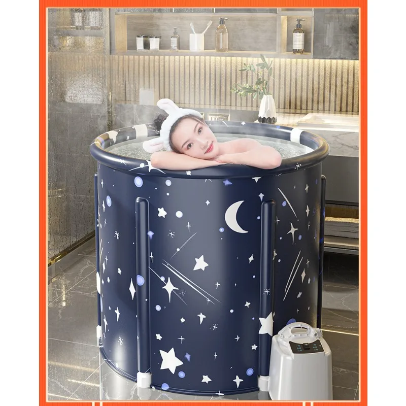 Portable Collapsible Bath Bucket Bathtub Large Capacity Bathroom Ice Bath Winter Shower Bathing Artifact Free Installation