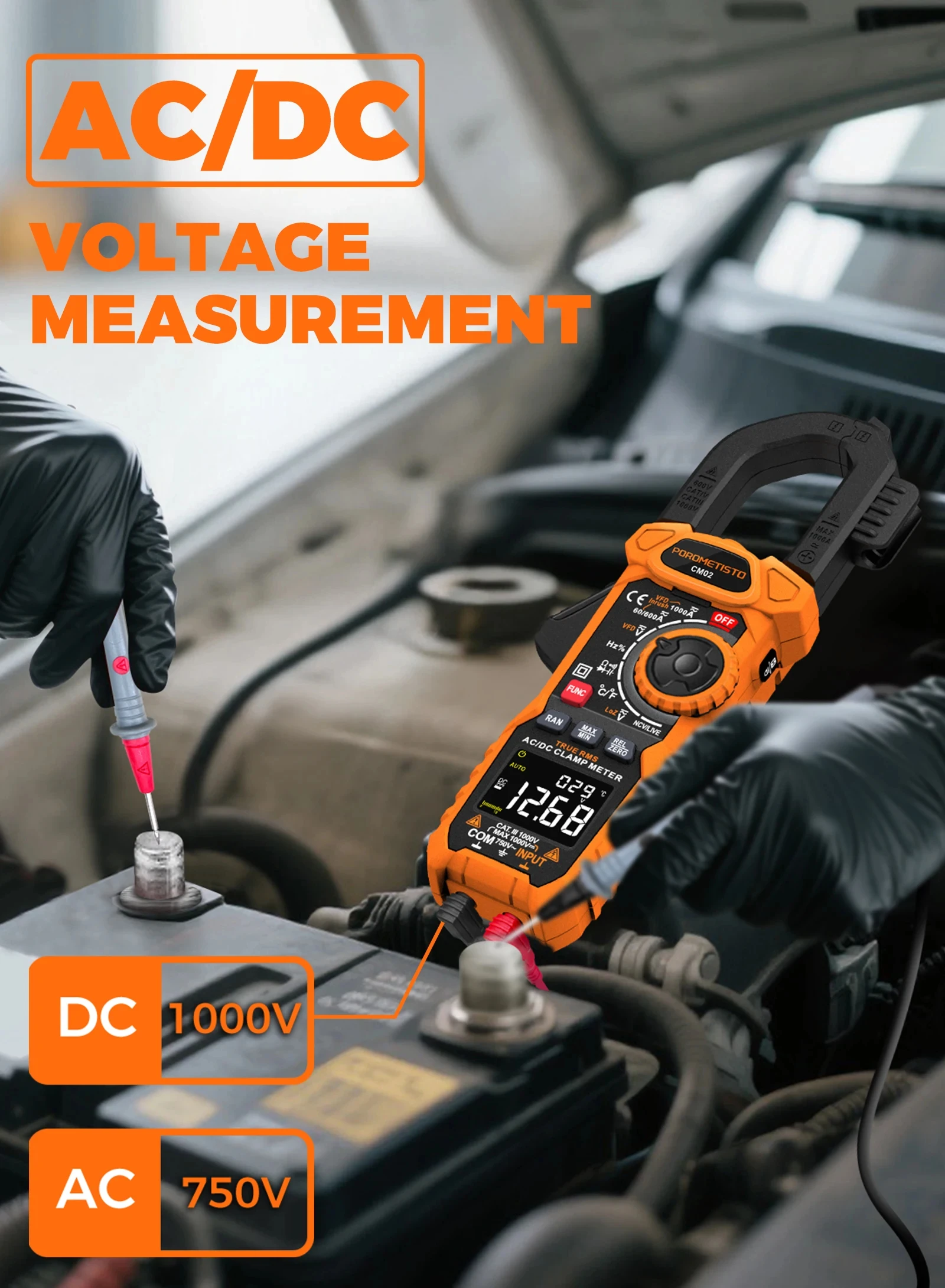 Digitales Zangenmessgerät Multimeter AC/DC 600A/1000A Amperemeter True RMS Multimeter Hochpräzise Kapazitätsmessung NCV Ohm Hz Spannungsprüfer – Detail 35