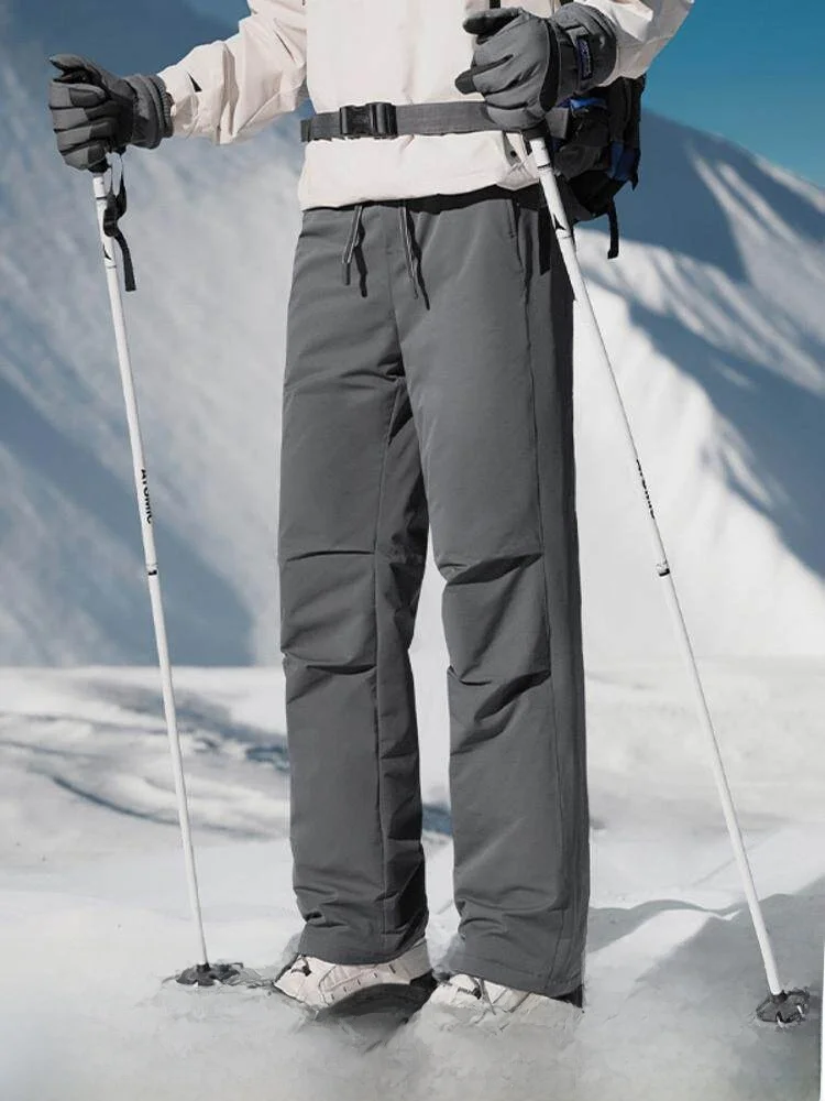 

Outdoor Du down Filling Men's And Women's Winter Warm Windproof Breathable Faionable down Trousers Straight Leg Long Pants