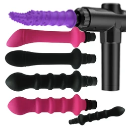 Masturbatore femminile Fascia pistola adattatore attacchi massaggio testa al silicone Dildo giocattoli del sesso per le donne vibratori pene Masturbati