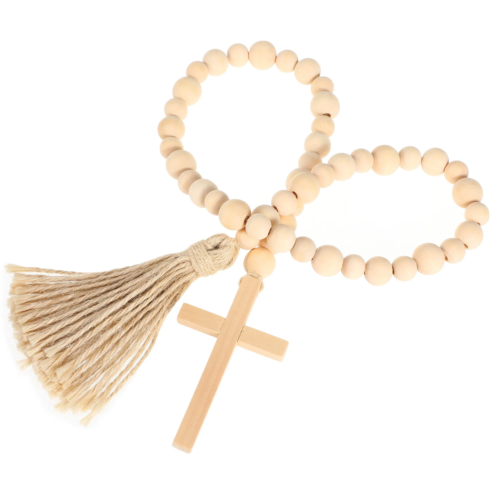 

Wooden Bead Tassel Decoration Beaded Garland Decorative Pendant Rope Wall Hanging Table Decor Photography Props Home Party