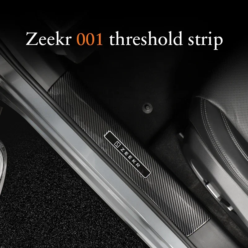 For Zeekr 001 Guard Plat Styling Accessories Black Stainless Car Door Sill Scuff Trim Plate Welcome Protectors