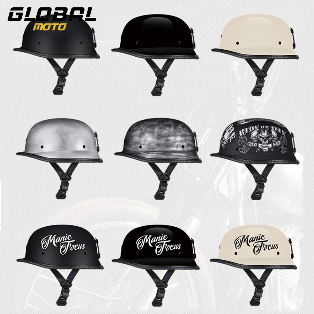 New Motorcycle Helmet German Vintage Casco Moto Motorcycle Accessories Open Face Summer Retro Half Helmet Unisex Helmets