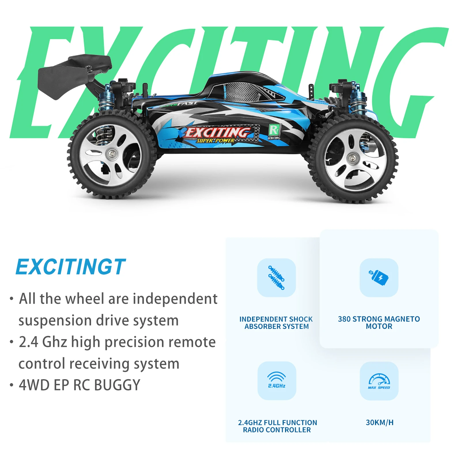 Wltoys 184011 RC Car 1/18 4WD 2.4G Radio Control Remote Vehicle Models Full Propotional High Speed 30km/H Off Road RC Cars Toys