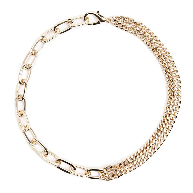

Fashion Versatile Metal Texture Double Neck Chain Ladies High Polished Short Necklace Clavicle Chain
