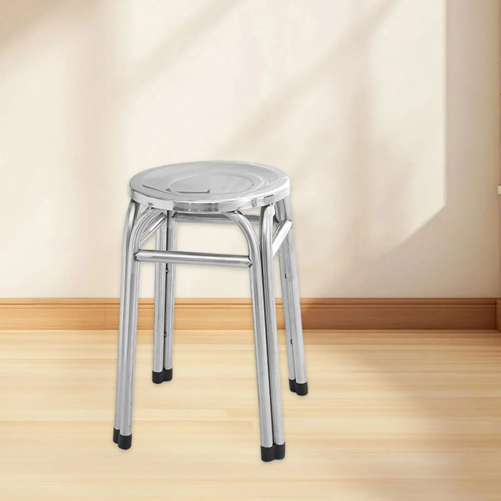 Stackable Stool Backless Nonslip Comfortable Seating Noise Reduction Metal Easy Clean Round Bar Stool for Kitchen Home Office
